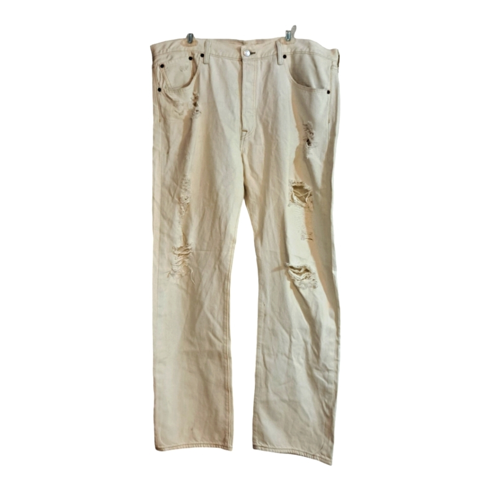 Levi's Button Fly 501 Distressed Jeans